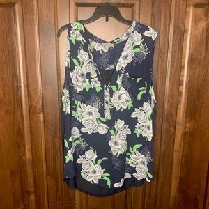 Loft Blue Floral Blouse